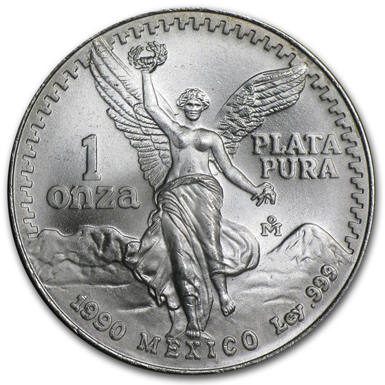 1990 Mexico 1 oz Silver Libertad BU 1990 Mexico 1 oz Silver Libertad BU